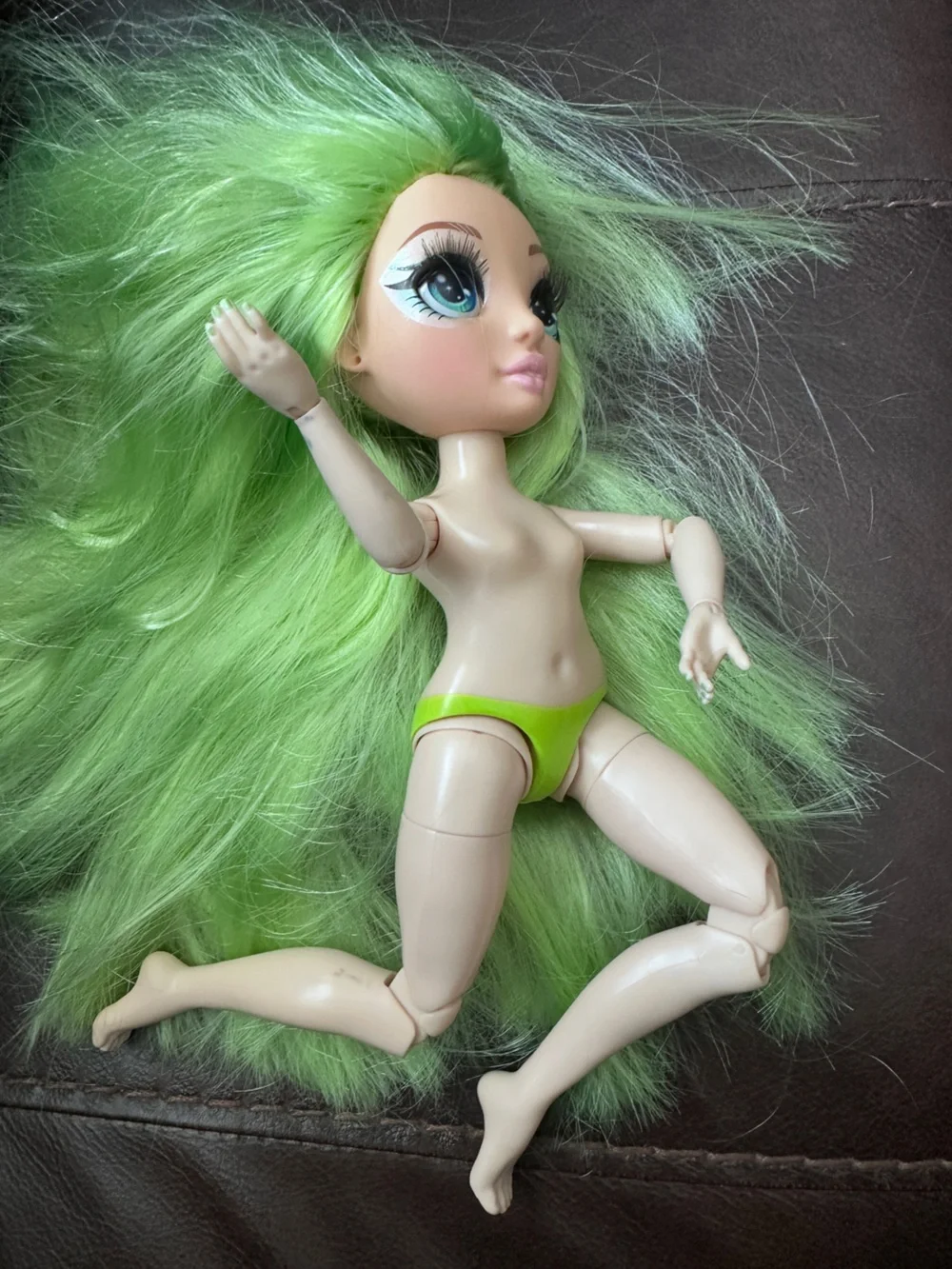 Rainbow High Jade Hunter unclothed  articulated fashion doll long green hair